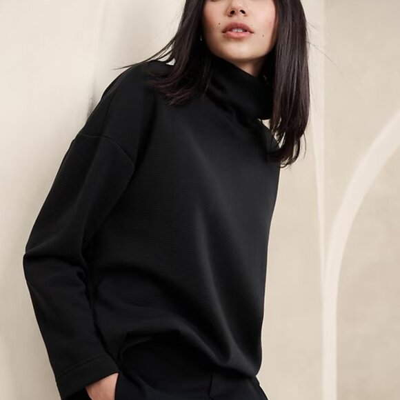 Banana Republic Factory Tops - Banana Republic Black Ottoman Tunic Sweatshirt/NWT/S